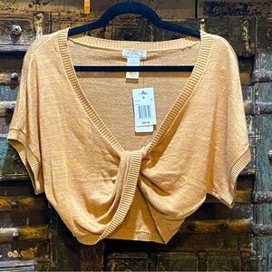 Authentic taupe L*Space Riley twist top short sleeve shirt